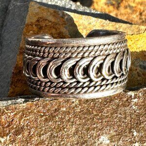 Sterling Silver Adjustable Band Ring Finger or Toe
